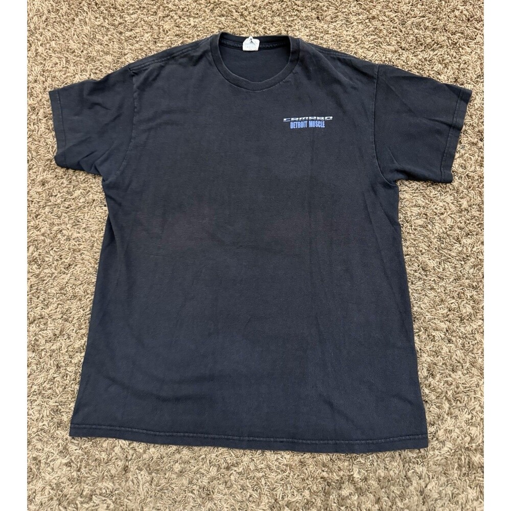 Delta Vintage Y2K Camaro T-shirt Detroit Muscle Car Tee Faded Black Mens Large